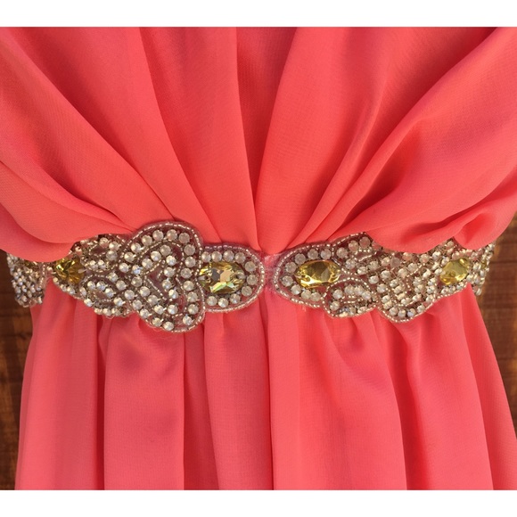 Eureka Fashion - Chiffon Hi-Low Gown - Picture 6 of 9